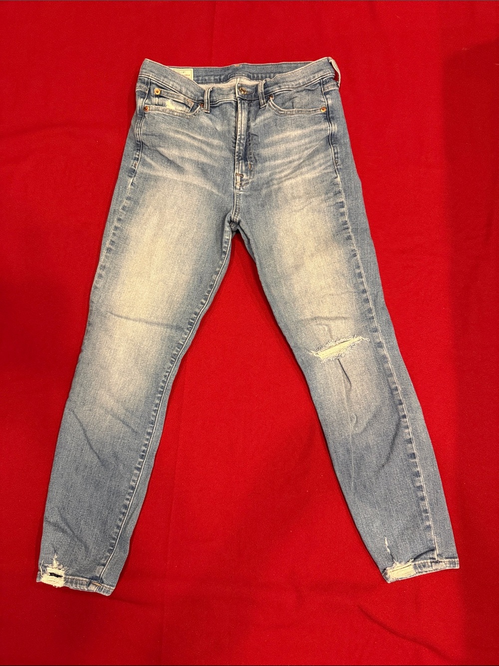 GAP Light Blue Distressed Sky High  Skinny Jeans